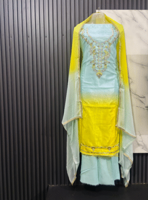 Aqua Ziya Glass Silk Suit Set