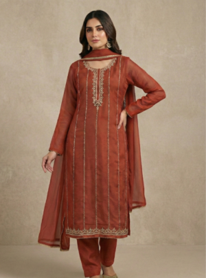 Surkh-Aatish Royal Shimmer Organza Suit Set